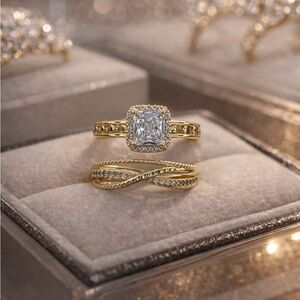 Elegant Gold and Silver Women's Ring Set